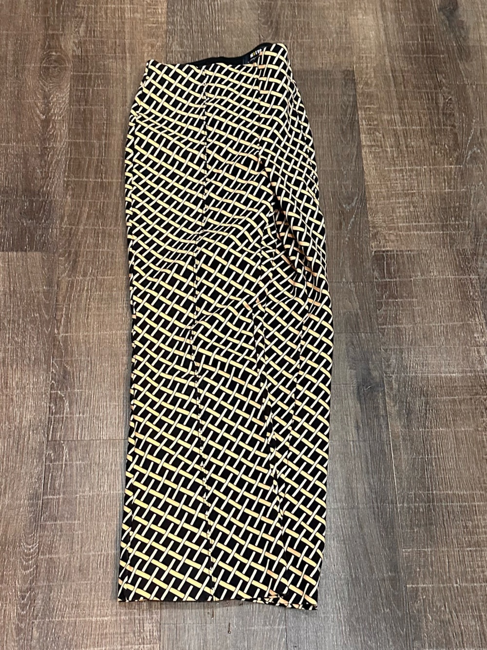 MAEVE Anthropologie Women’s Black and Cream Patterned Wide Leg Pants Small - Picture 4 of 8